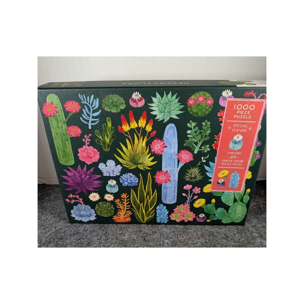 Galison Desert Flora 1000 Piece Jigsaw Puzzle 20 Shaped Pieces Amanda Herzman